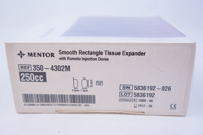 Mentor 350-4302M Smooth Rectangle Tissue Expander 250cc (x)